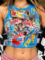 Women's Creative Leisure Print Halter vest