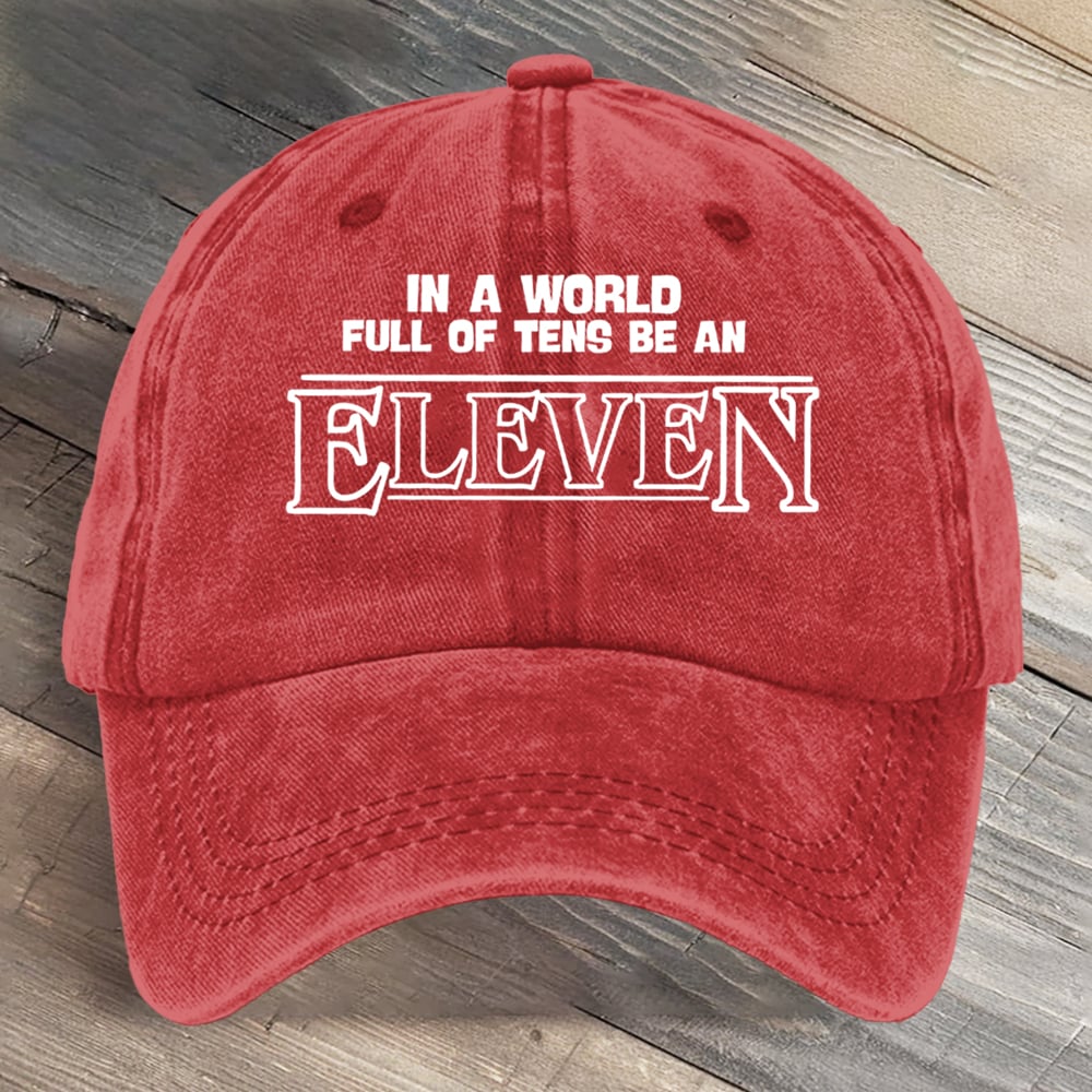 Eleven Stranger Upside Down Hawkins 80s Horror Art Printed Cap