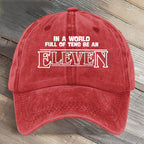Eleven Stranger Upside Down Hawkins 80s Horror Art Printed Cap