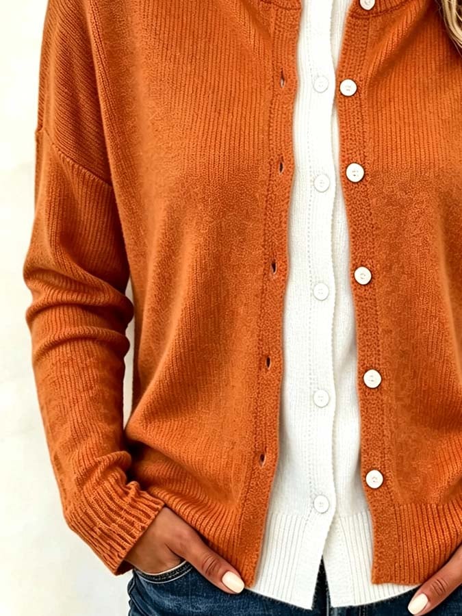 Women'S Casual Faux-Layered Sweater
