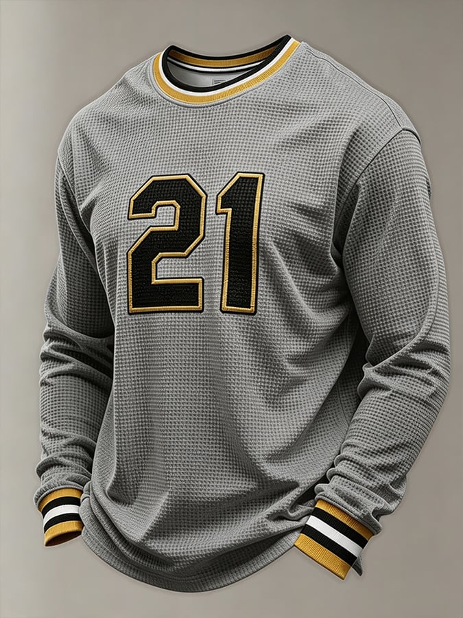 Men's Puerto Rico Baseball Print Long-Sleeve T-Shirt