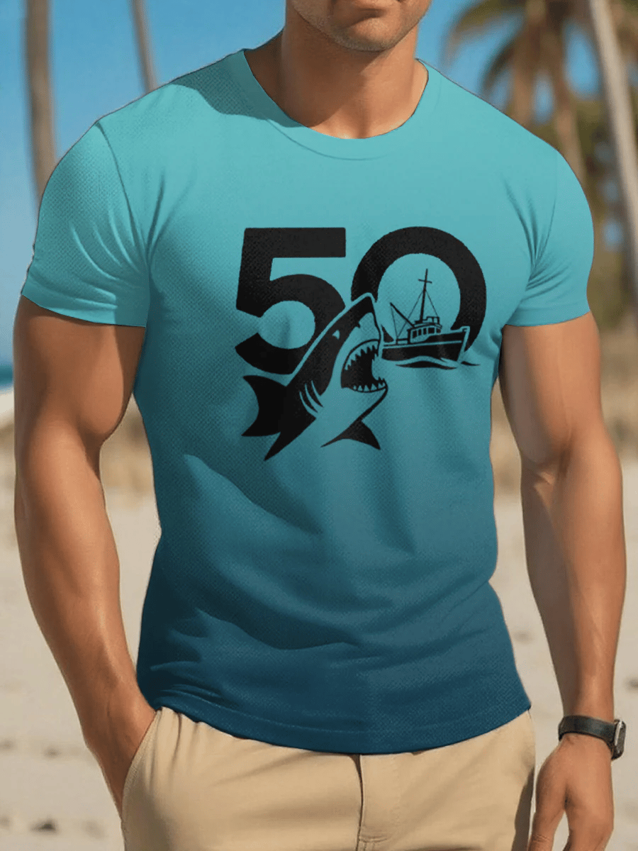 Men's Shark 50th Anniversary Print T-shirt
