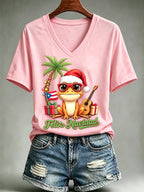 Women's Puerto Rico Christmas Short-Sleeved T-Shirt