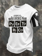 Men's Puerto Rico Art Printed Short-sleeved T-shirt