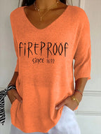 Women's Fireproof Since 1692  Print Casual T-Shirt