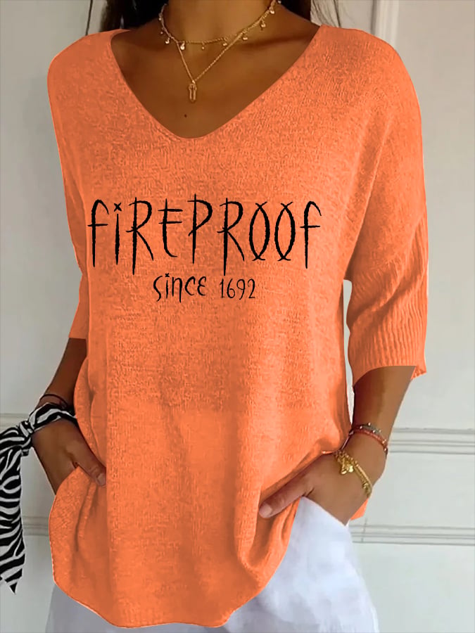 Women's Fireproof Since 1692  Print Casual T-Shirt