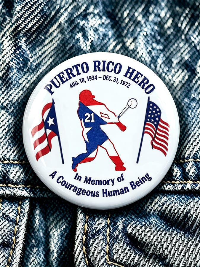 Unisex  Puerto Rico Casual Printed Brooch