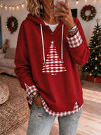 Women's Fabric Patchwork Faux Two-Piece Sweatshirt