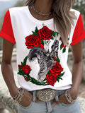 Famous singer Colorful Casual Printed Crew Neck T-shirts