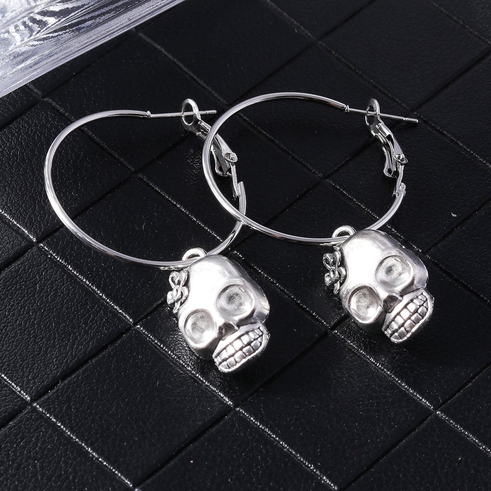 Vintage Witch Skull Earrings, Classic Halloween Personalized Jewelry