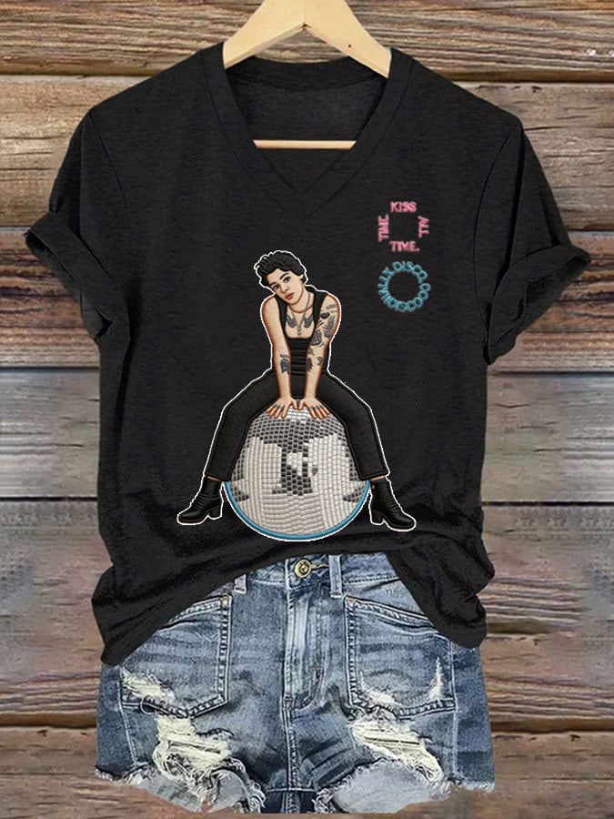 Women's Singer-Print Casual Short-Sleeved T-Shirt