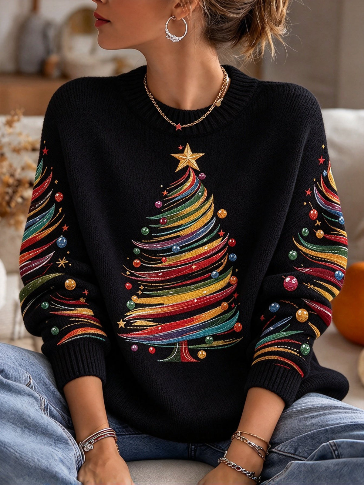 Women's Casual Print Knit Top