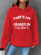 Women's That's My Grandson Out There Football Print Casual Hoodie