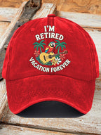 Unisex Retro Vacation Music Parrot I'M Retired Vacation Forever Print Hat