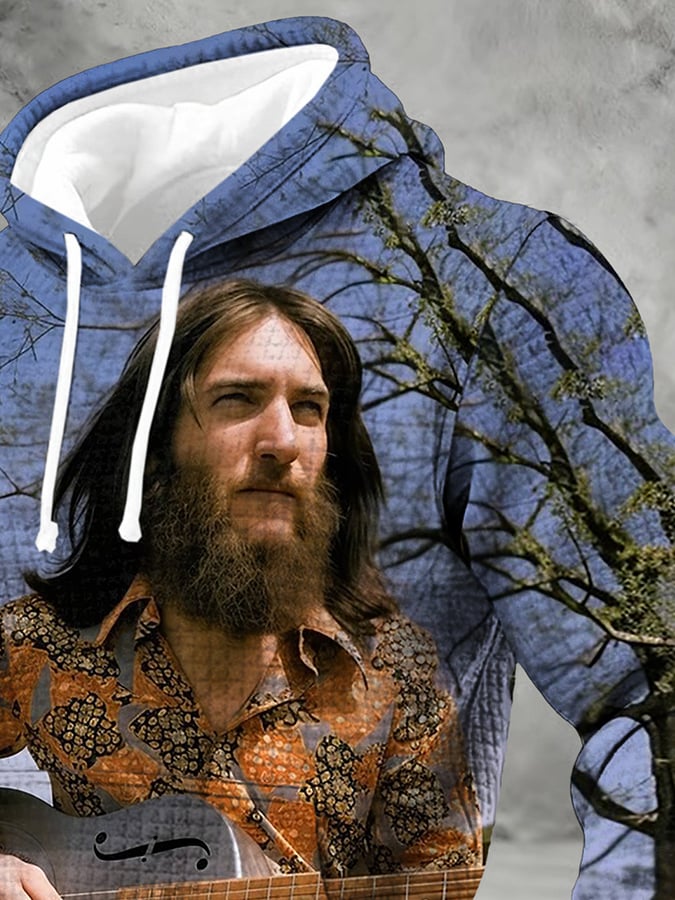 Men's Retro Steve Cropper Print Hoodie