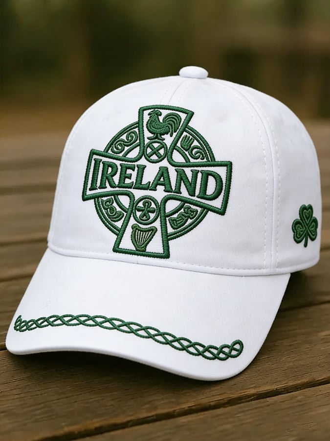 Retro St. Patrick's Day Shamrock Faith Print Baseball Cap