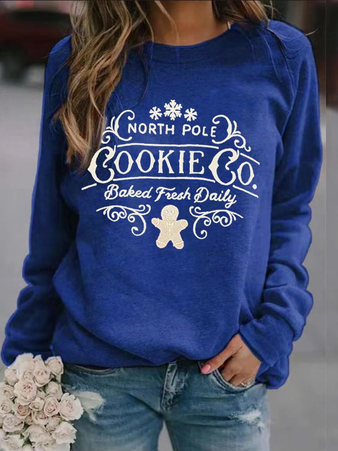 Women's Christmas Print Long Sleeve Sweatshirt
