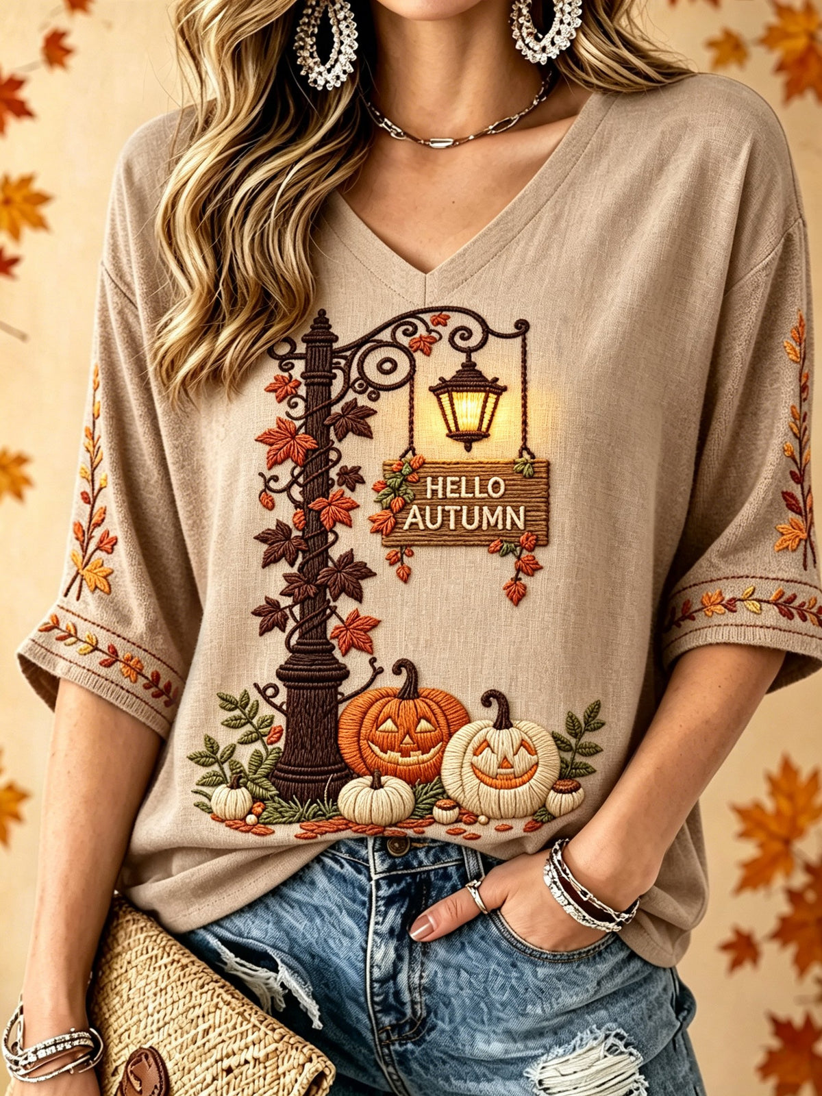 Women's Autumn Printed Casual Top