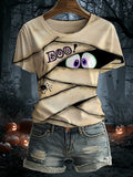 Women's Halloween  Witch  Printed Short-Sleeved T-Shirt