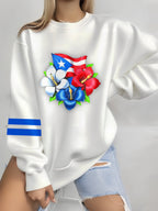 Puerto Rican embroidery print Women'S  Print Sweatshirt