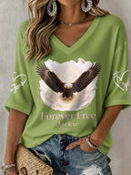 🔥🔥2nd 50% Off 🔥🔥V-Neck Retro Forever Free Jackie Print T-Shirt