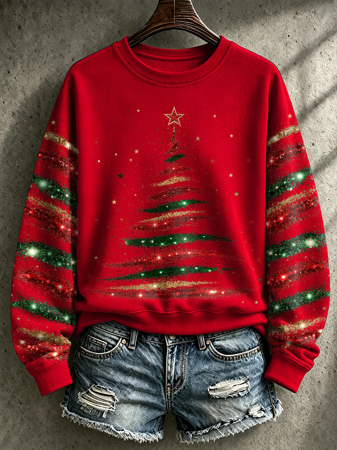 Women's Casual Printed Long-Sleeve Sweatshirt