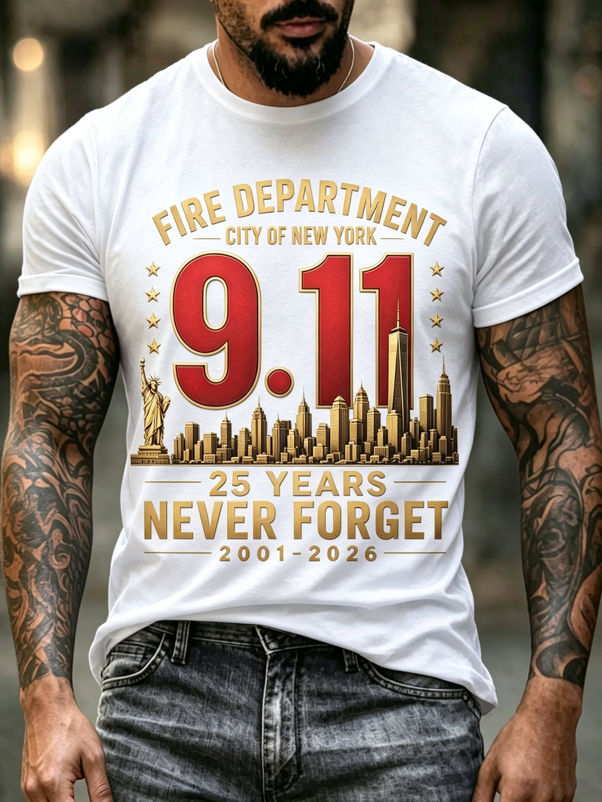Men's 9.11 Never Forget Printed T-shirt