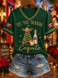 Women's Puerto Rico Christmas Short-Sleeved T-Shirt