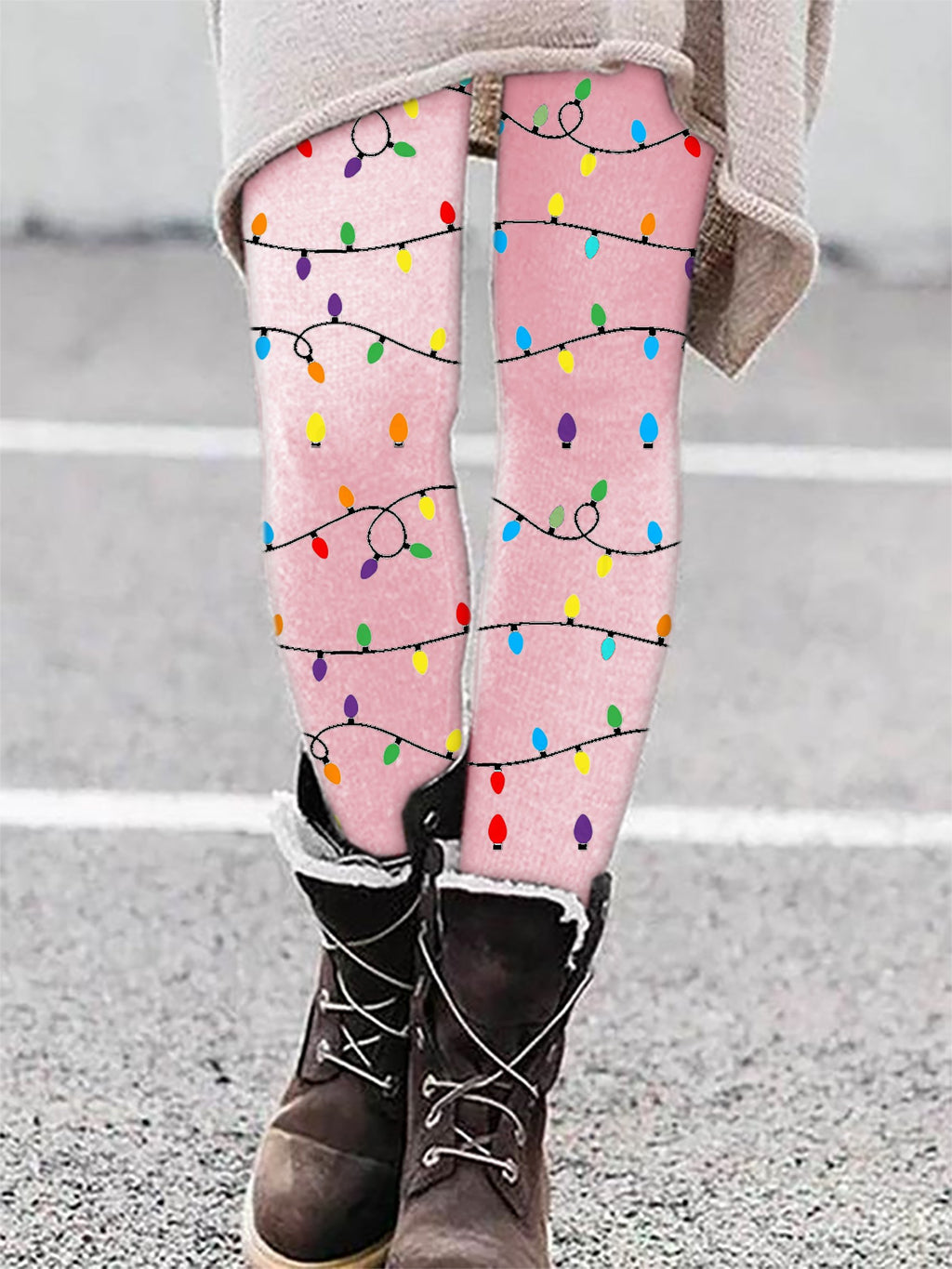 Women's Christmas Wine Glass Print Leggings