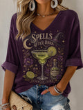 Women's "Midnight Margarita Magic" Graphic Print Top