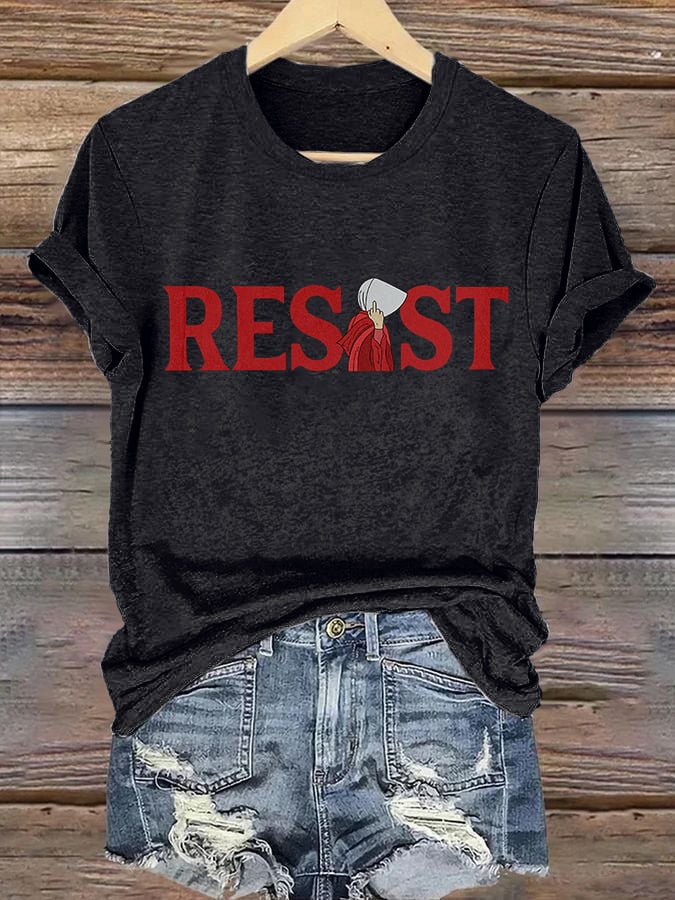 Retro Resist Feminist Female Empowerment Women's Rights Pro Choice Print T-Shirt