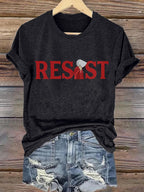 Retro Resist Feminist Female Empowerment Women's Rights Pro Choice Print T-Shirt