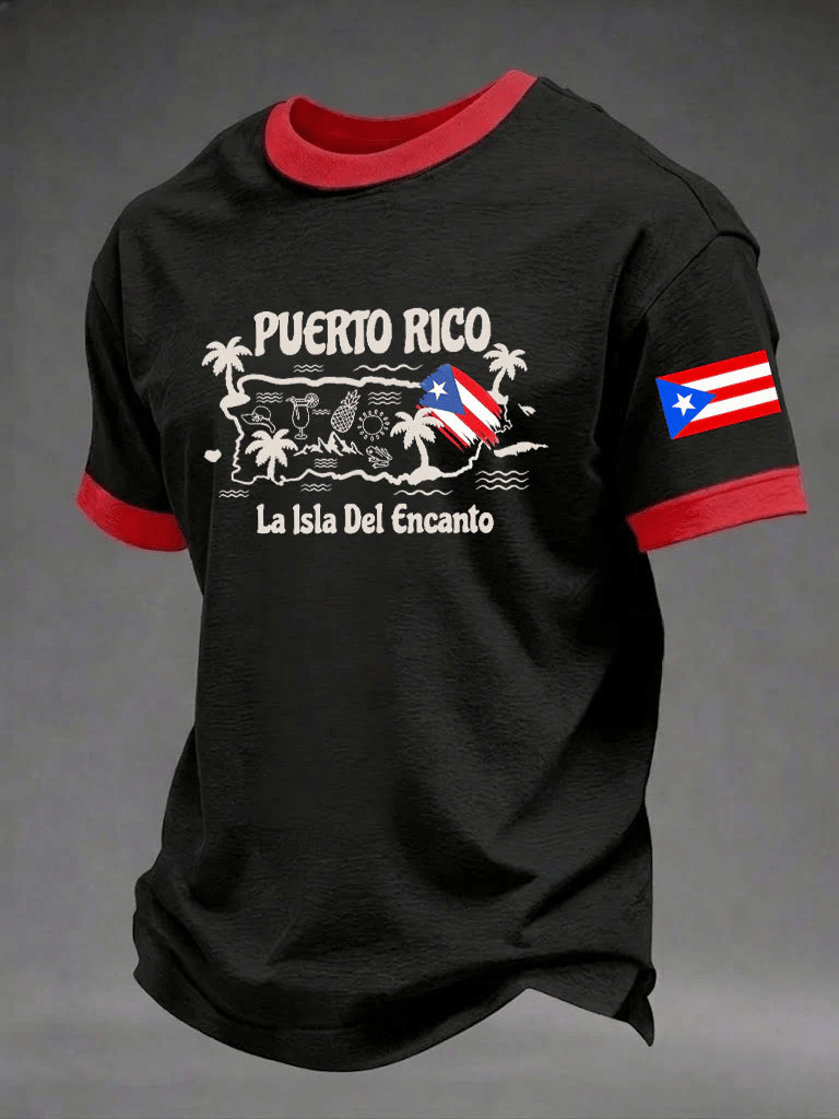 Men's Puerto Rico Printed Casual T-shirt