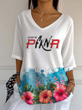 Puerto RIco Singer Boricua Flowers Printed Long Sleeve Top