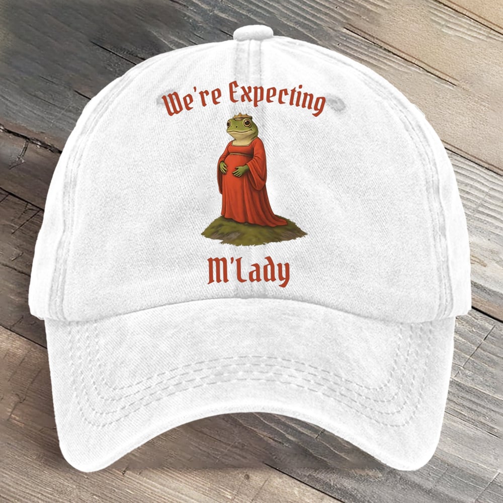 Frog Mom Dad Pregnancy Funny Couple Art Printed Cap