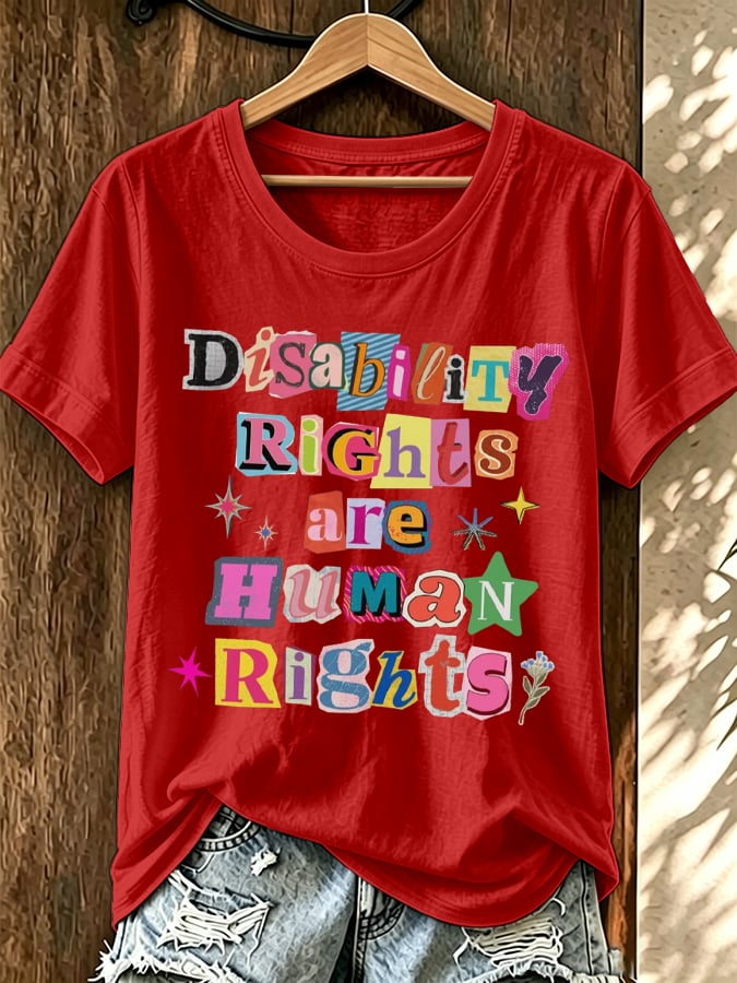 Women's Disability Rights are Human Rights Print Casual T-Shirt