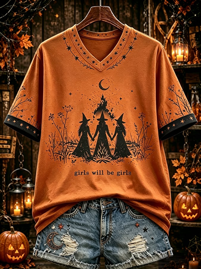 Women's Halloween Print T-shirt