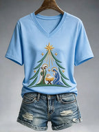 Women's Christmas Nativity Print Casual Sweatshirt