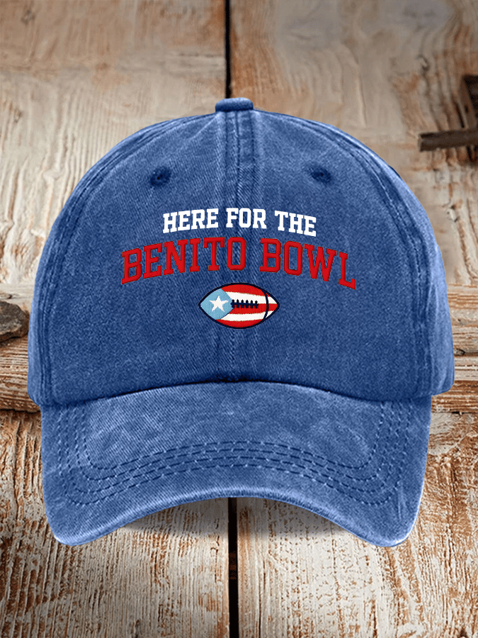 Puerto Rico Singer Benito Bowl Print Baseball Cap