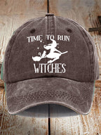 Unisex Halloween Time To Run Witches Hat