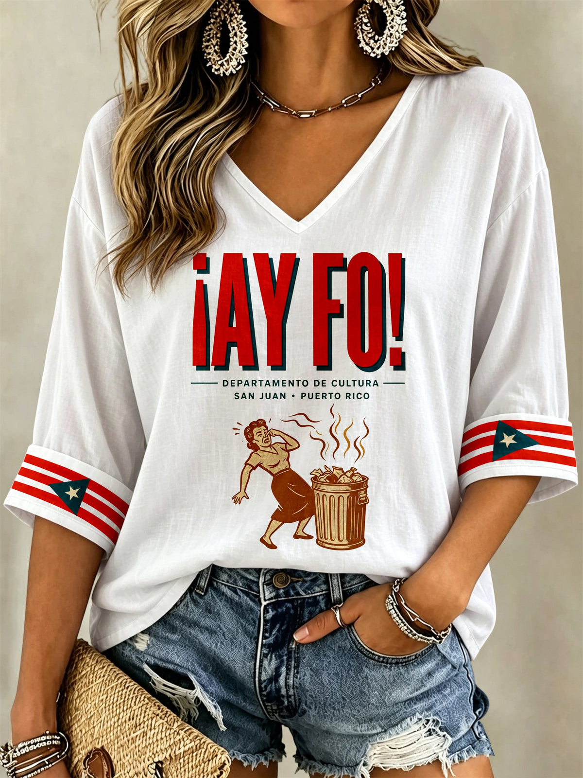 Women's Puerto Rico Singer Boricua Printed Long Sleeve Top