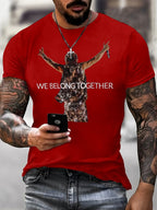 Men's Singer-Print Casual Short-Sleeved T-Shirt