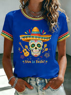 Women's Mexican Art Cinco de Mayo Print  T-shirt