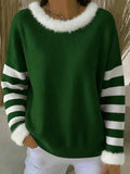 Women's Casual Christmas Stitching Contrast Color Top