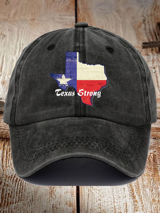 Retro Texas Strong Print Baseball Cap