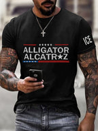 Men's Alligator Alcatraz Ice Print T-Shirt