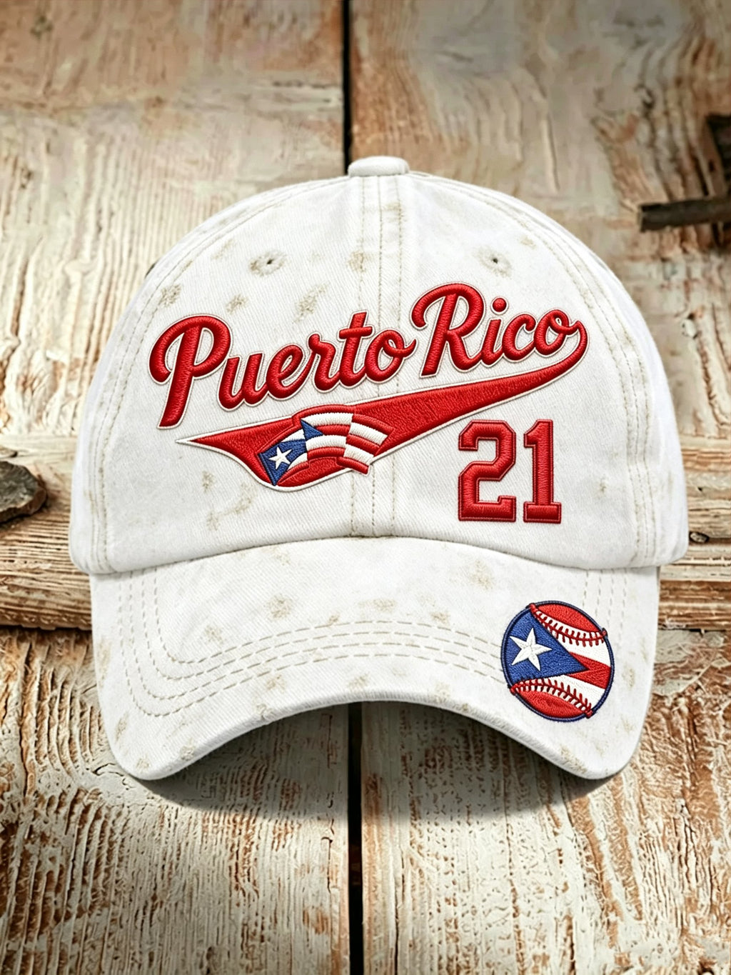 Unisex Puerto Rico Baseball-Print Baseball Cap