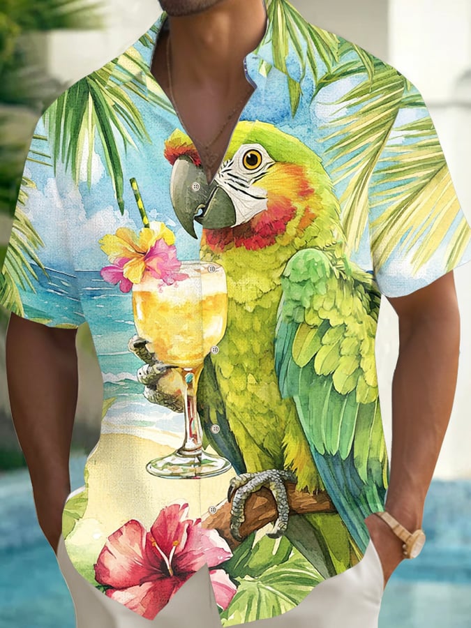 Men's Short Sleeves Print Casual Shirt