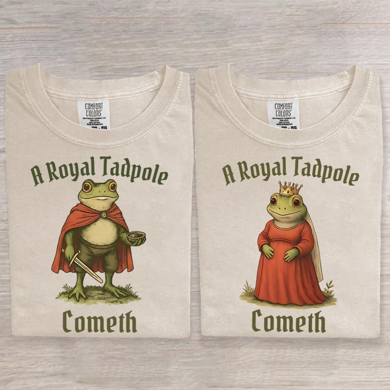 Frog Mom Dad Pregnancy Funny Couple Art Print T-Shirt