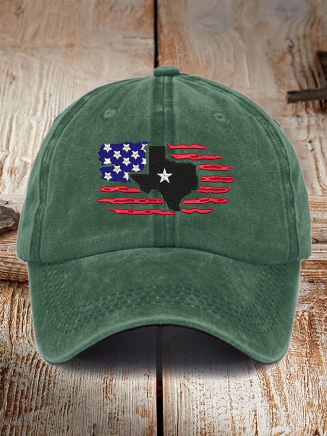 Retro Texas Strong Flag Print Baseball Cap